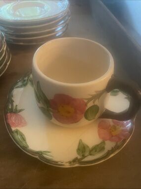 Vintage Franciscan ware Desert rose 1940s -Elegant Dinnerware 10 cups 12 saucers